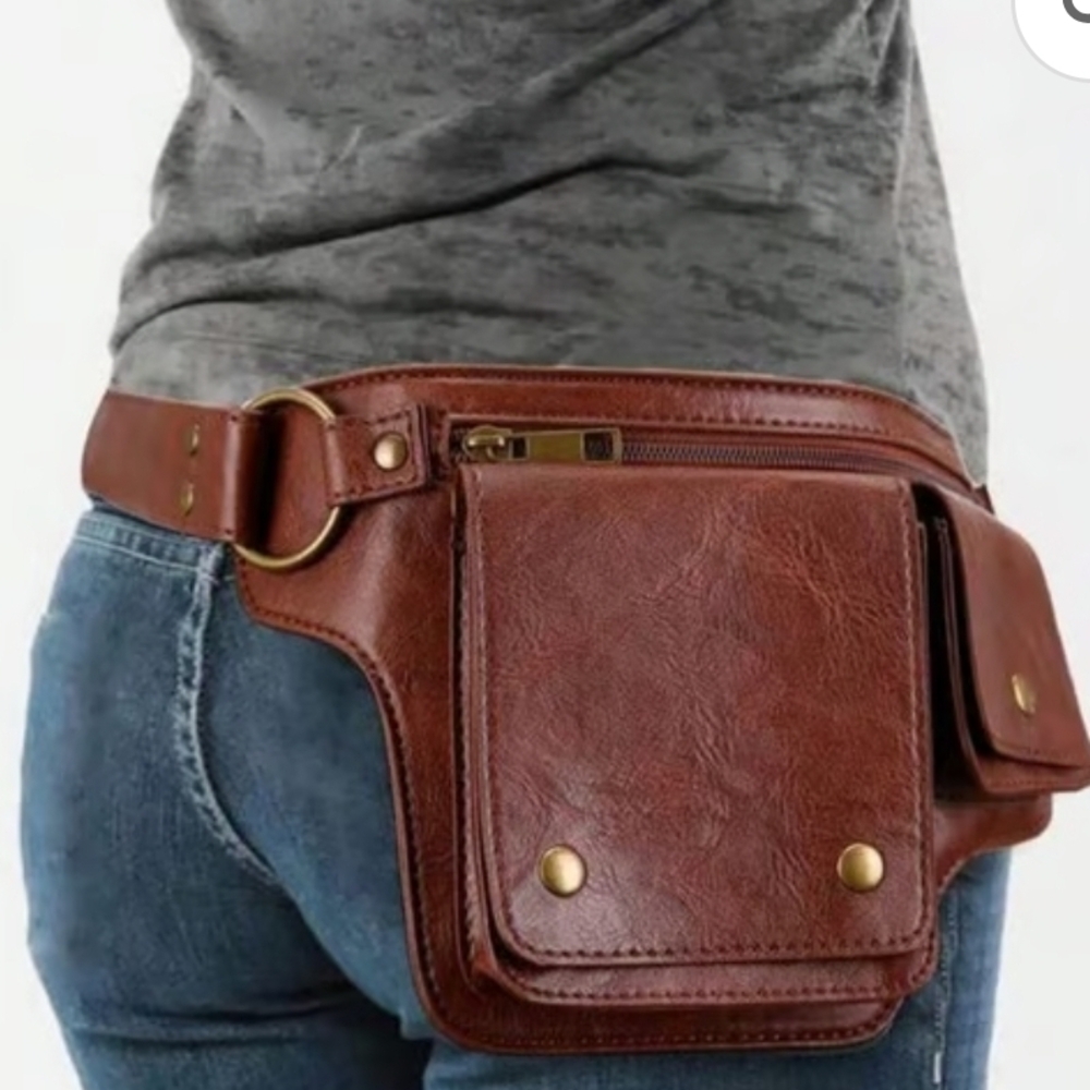 Brown Leather Belt Bag